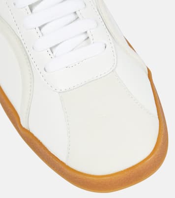 Suede-trimmed leather sneakers | Toteme