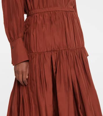 Falda midi Safina de seda plisada | Joseph