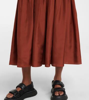 Falda midi Safina de seda plisada | Joseph
