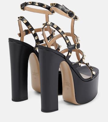 Sandales Rockstud à plateau en cuir | Valentino Garavani