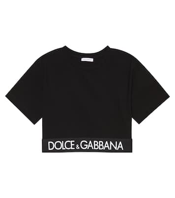 T-shirt en coton mélangé à logo | Dolce&Gabbana Kids