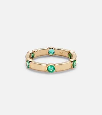Bague Stepping Stone en or jaune 18 ct et émeraudes | Ileana Makri