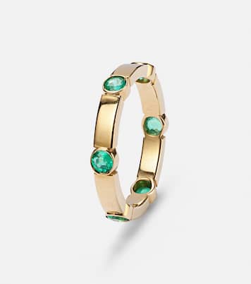 Bague Stepping Stone en or jaune 18 ct et émeraudes | Ileana Makri