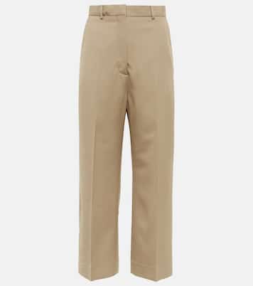 High-rise pleated cropped pants | Acne Studios