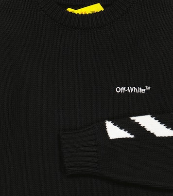 Pullover in cotone con logo a intarsio | Off-White Kids