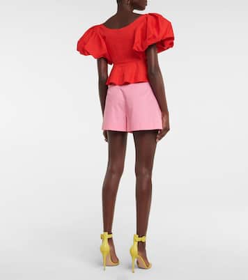 Peplum cotton crop top | Oscar de la Renta