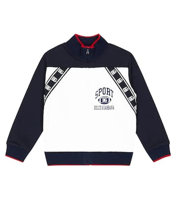Logo zipped cotton track jacket | Dolce&Gabbana Kids