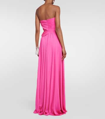 Draped chiffon cape gown | Safiyaa