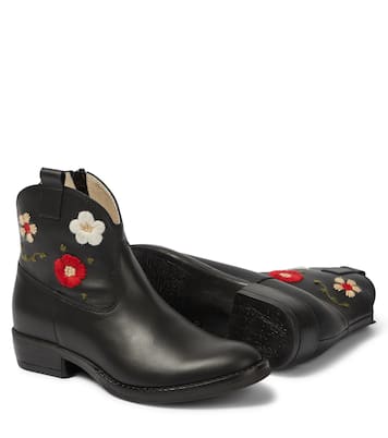 Bestickte Ankle Boots aus Leder | Il Gufo