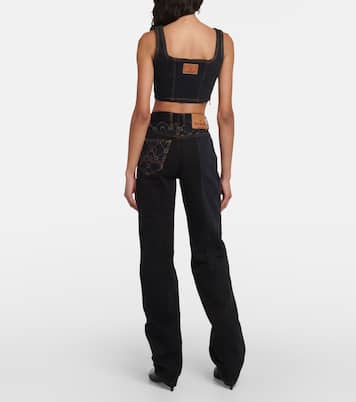 Jeans regular con stampa a vita alta | Marine Serre