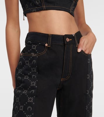 Jeans regular con stampa a vita alta | Marine Serre