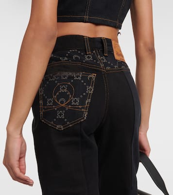 Jeans regular con stampa a vita alta | Marine Serre