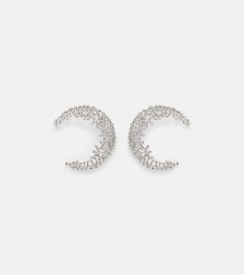 Orecchini Scatter Moon in oro bianco 18kt con diamanti | Ananya