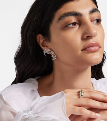 Orecchini Scatter Moon in oro bianco 18kt con diamanti | Ananya