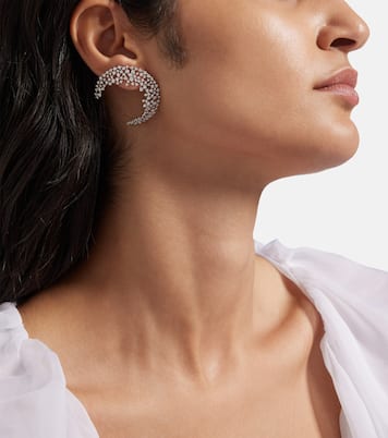 Scatter Moon 18kt white gold earrings with diamonds  | Ananya