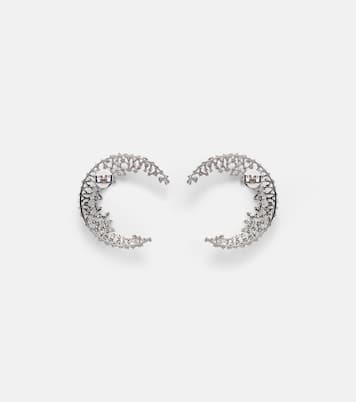 Orecchini Scatter Moon in oro bianco 18kt con diamanti | Ananya