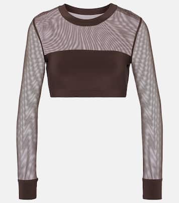 Mesh-paneled crop top | Norma Kamali