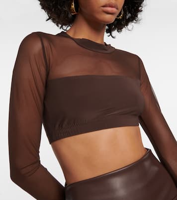 Mesh-paneled crop top | Norma Kamali