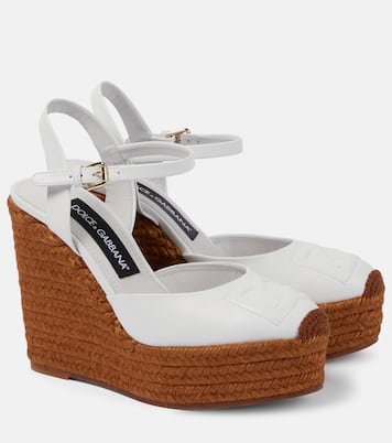 Espadrilles compensées en cuir à logo | Dolce&Gabbana