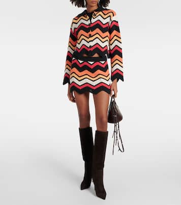 Kaleidoscopic Chevron cotton-blend cardigan | Alanui