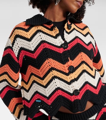 Kaleidoscopic Chevron cotton-blend cardigan | Alanui
