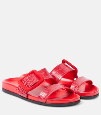 Mayfu croc-effect leather sandals | Manolo Blahnik