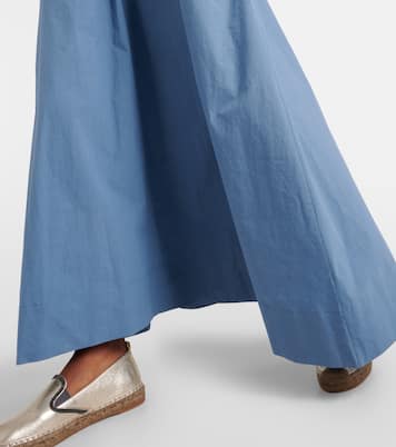 Verziertes Maxikleid aus Baumwollpopeline | Brunello Cucinelli