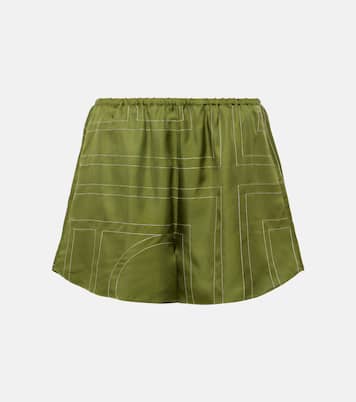 Shorts de pijama de satén de seda | Toteme