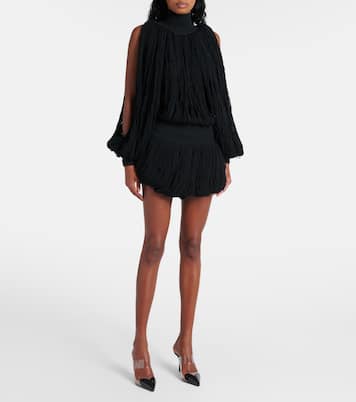 Minifalda de lana con flecos | Alaïa
