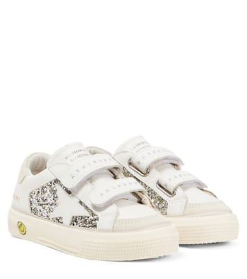 Baskets May School en cuir à paillettes | Golden Goose Kids