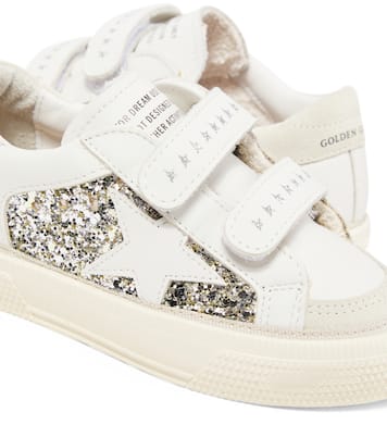 Baskets May School en cuir à paillettes | Golden Goose Kids