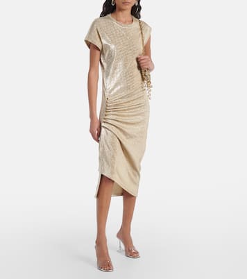 Asymmetric draped midi dress  | Rabanne