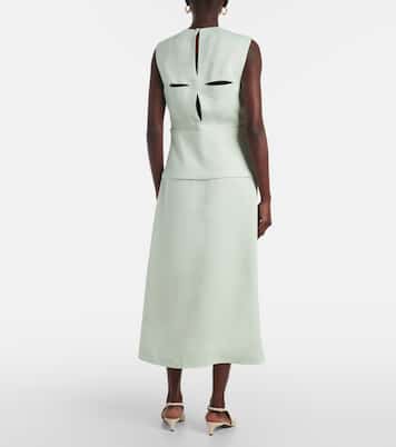 Abito midi in raso con cut-out | Jil Sander