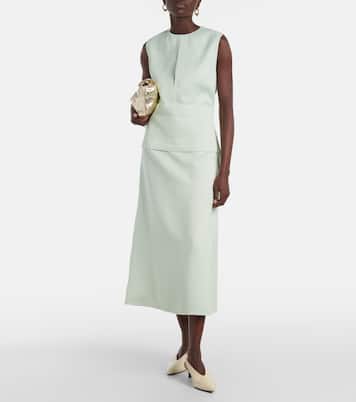 Abito midi in raso con cut-out | Jil Sander