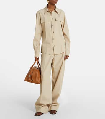 Pantaloni a gamba larga in lana e cotone | Tod's