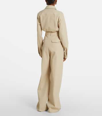 Pantaloni a gamba larga in lana e cotone | Tod's