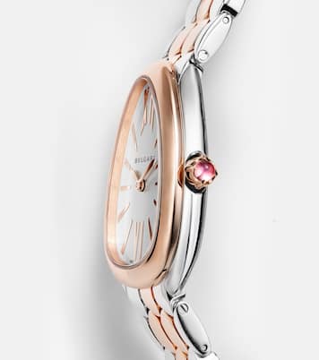 Orologio Serpenti Seduttori 33 mm in oro 18kt e acciaio inossidabile con rubellite | Bvlgari