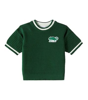 Patch-appliqué cotton crochet top | Mini Rodini