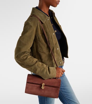 Schultertasche Symmetry 26 aus Veloursleder | Savette