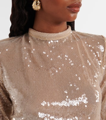 Sequined sheer maxi dress | Adriana Degreas