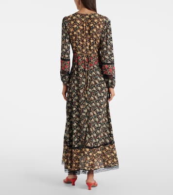 Raven printed crêpe de chine midi dress | Rixo