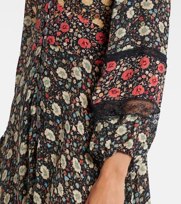 Raven printed crêpe de chine midi dress | Rixo