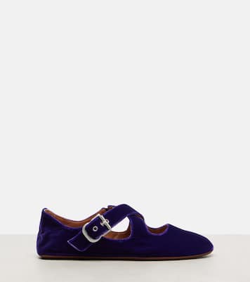 Criss Cross velvet Mary Jane flats | Alaïa