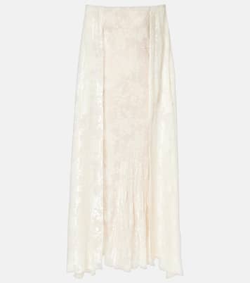 Floral satin jacquard maxi skirt | Rodarte