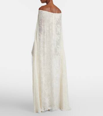 Floral satin jacquard maxi skirt | Rodarte