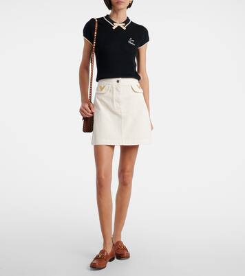 Bow-detail logo cotton-blend top | Valentino
