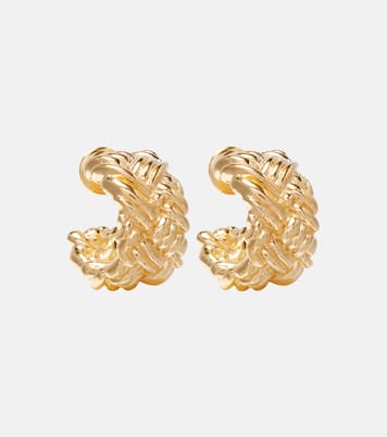 Intreccio Large gold-plated earrings | Bottega Veneta