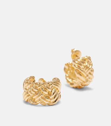 Intreccio Large gold-plated earrings | Bottega Veneta