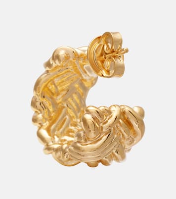 Intreccio Large gold-plated earrings | Bottega Veneta