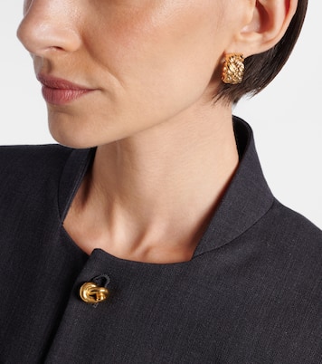 Intreccio Large gold-plated earrings | Bottega Veneta